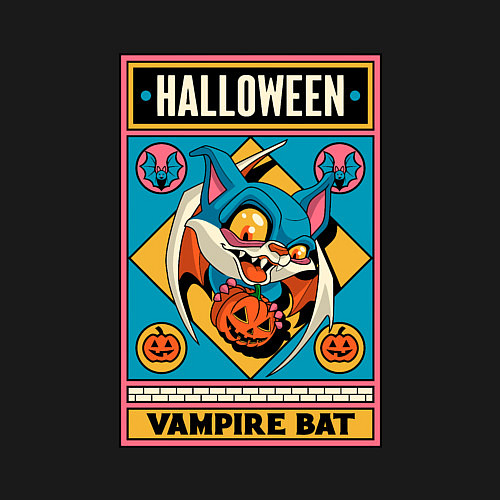 Мужской свитшот Halloween vampire bat / Черный – фото 3