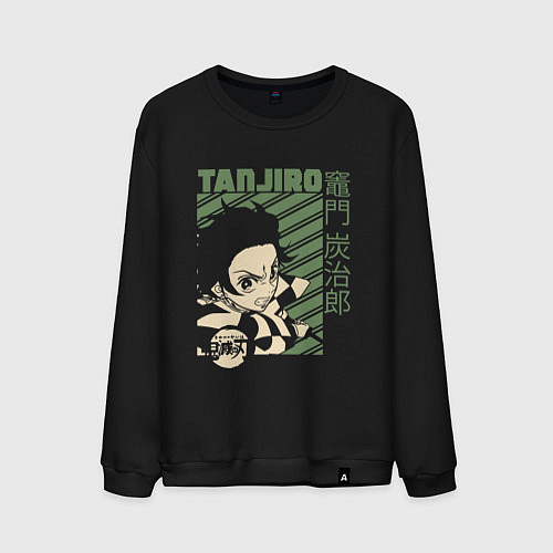 Мужской свитшот Тандзиро Камадо клинок / Черный – фото 1
