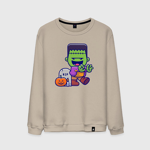Мужской свитшот Милый Франкенштейн / Миндальный – фото 1