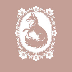 Свитшот хлопковый мужской Лиса в цветочной раме, цвет: пыльно-розовый — фото 2