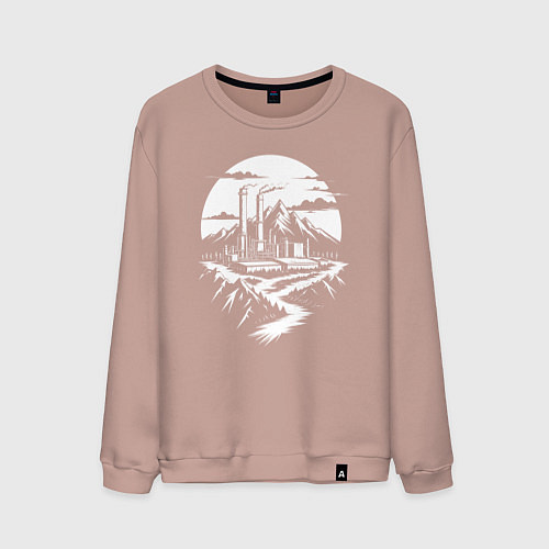 Мужской свитшот Завод в горах / Пыльно-розовый – фото 1
