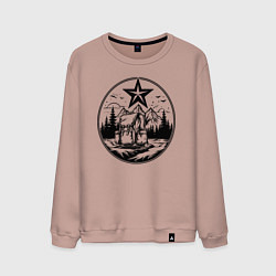 Свитшот хлопковый мужской Советский путешественник, цвет: пыльно-розовый