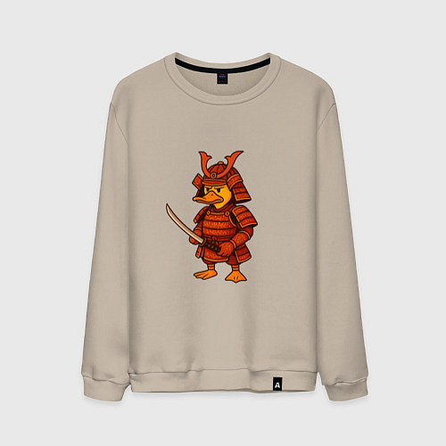 Мужской свитшот Утёнок-самурай / Миндальный – фото 1