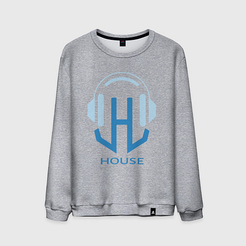 Мужской свитшот Логотип House Music / Меланж – фото 1