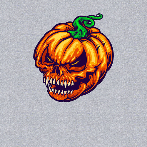 Мужской свитшот Monster pumpkin / Меланж – фото 3