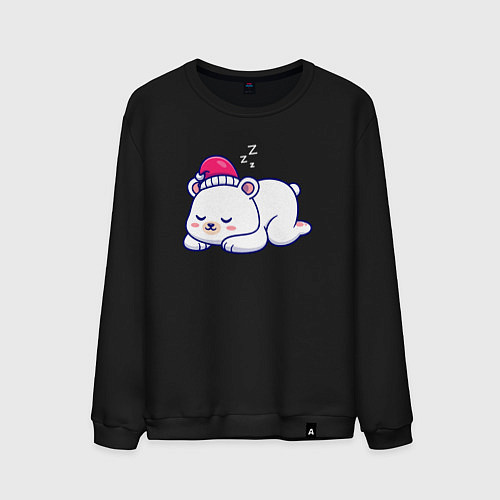 Мужской свитшот Спящий мишка / Черный – фото 1