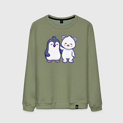 Мужской свитшот Пингвин и белый медведь