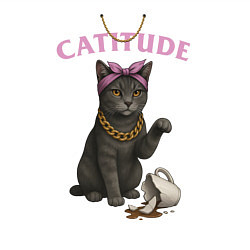 Свитшот хлопковый мужской Catitude Cat, цвет: белый — фото 2