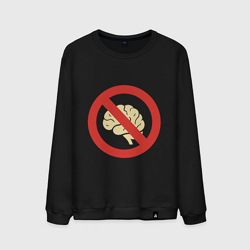 Мужской свитшот Запрет на использование мозга / Черный – фото 1