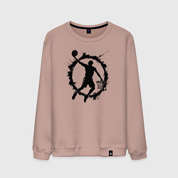 Свитшот хлопковый мужской Данк в круге, цвет: пыльно-розовый