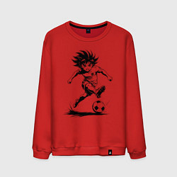 Свитшот хлопковый мужской Футбольная атака аниме, цвет: красный