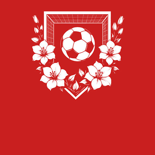 Мужской свитшот Футбольные ворота и мяч в цветах / Красный – фото 3