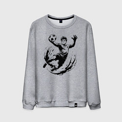 Свитшот хлопковый мужской Вратарь ловит мяч, цвет: меланж