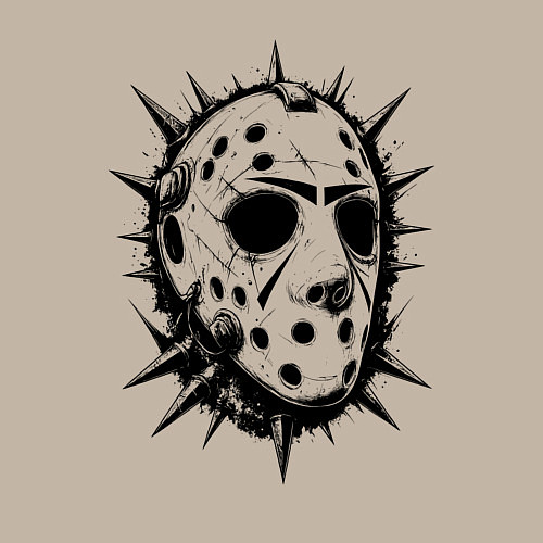 Мужской свитшот Шипастая хоккейная маска / Миндальный – фото 3