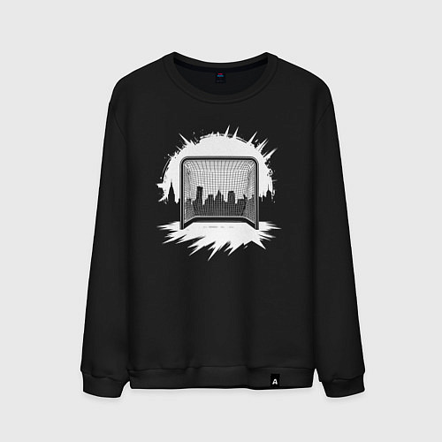Мужской свитшот Уличная хоккейная рамка / Черный – фото 1