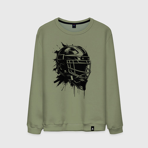 Мужской свитшот Чёрная хоккейная маска / Авокадо – фото 1