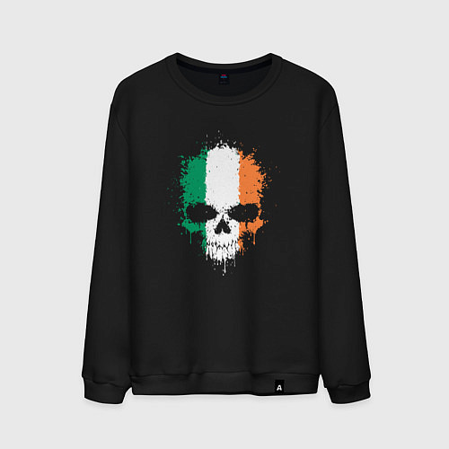 Мужской свитшот Череп - Ирландия / Черный – фото 1