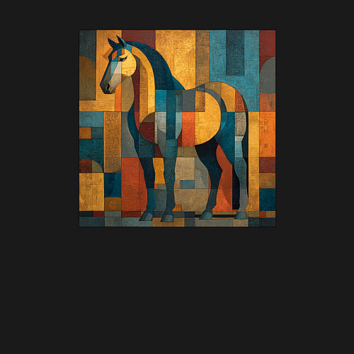 Мужской свитшот Египетская лошадь / Черный – фото 3