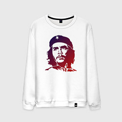Свитшот хлопковый мужской Че Гевара в виде градиентной иллюстрации, цвет: белый