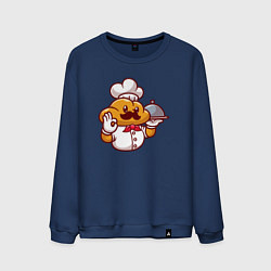 Свитшот хлопковый мужской Повар батон, цвет: тёмно-синий