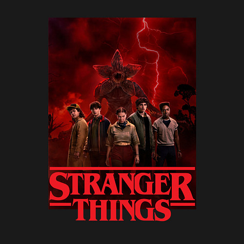 Мужской свитшот Пятеро и демогоргон Загадочные события финал / Черный – фото 3