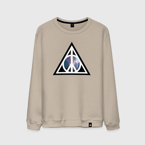 Мужской свитшот Peace space / Миндальный – фото 1