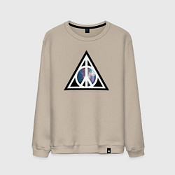 Свитшот хлопковый мужской Peace space, цвет: миндальный