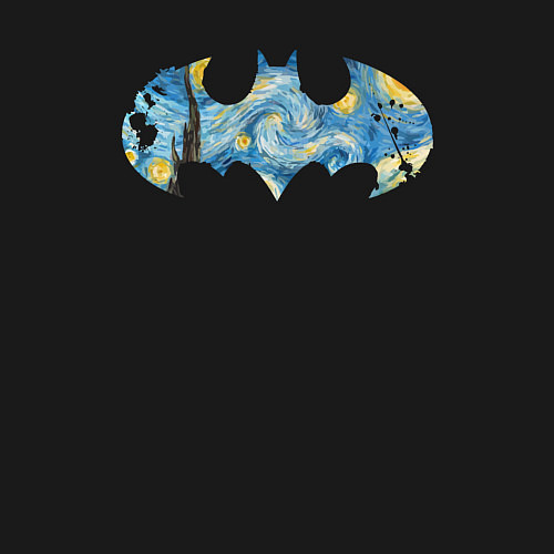 Мужской свитшот Batman Van Gogh / Черный – фото 3