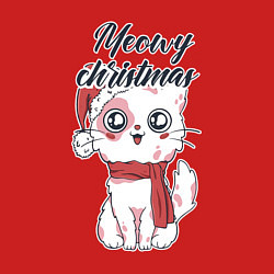 Свитшот хлопковый мужской Новогодний котик, цвет: красный — фото 2