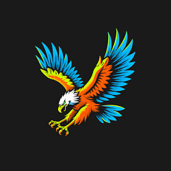 Свитшот хлопковый мужской Схематичный полёт орла, цвет: черный — фото 2