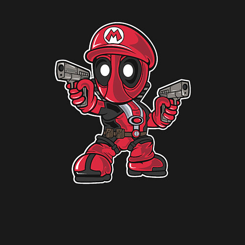 Мужской свитшот Марио Дэдпул / Черный – фото 3