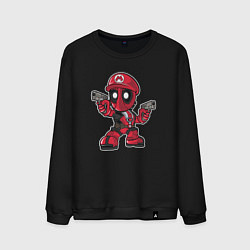 Свитшот хлопковый мужской Марио Дэдпул, цвет: черный