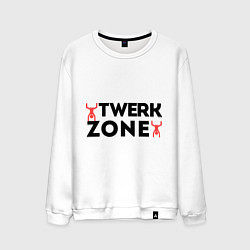 Свитшот хлопковый мужской Twerk zone, цвет: белый