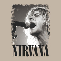 Свитшот хлопковый мужской Кобейн поет, цвет: миндальный — фото 2