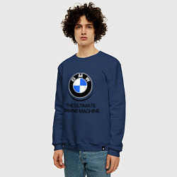 Свитшот хлопковый мужской BMW Driving Machine, цвет: тёмно-синий — фото 2