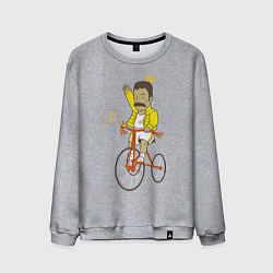 Свитшот хлопковый мужской Фредди на велосипеде, цвет: меланж