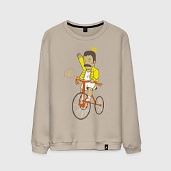 Свитшот хлопковый мужской Фредди на велосипеде, цвет: миндальный
