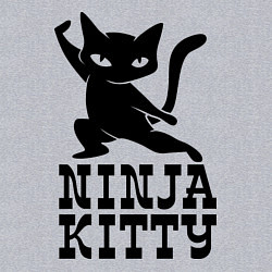 Свитшот хлопковый мужской Ninja kitty, цвет: меланж — фото 2