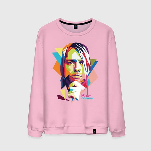 Мужской свитшот Kurt Cobain: Colors / Светло-розовый – фото 1