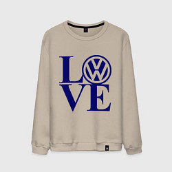 Свитшот хлопковый мужской Volkswagen love, цвет: миндальный