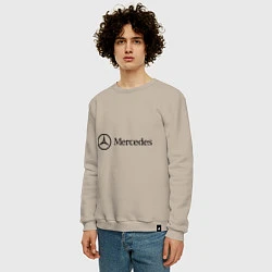 Свитшот хлопковый мужской Mercedes Logo, цвет: миндальный — фото 2