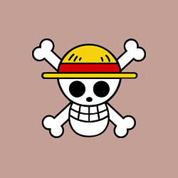 Свитшот хлопковый мужской Флаг Луффи, цвет: пыльно-розовый — фото 2