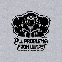 Свитшот хлопковый мужской All problems from wimps, цвет: меланж — фото 2