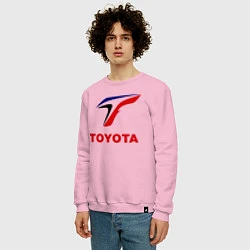 Свитшот хлопковый мужской Тойота, цвет: светло-розовый — фото 2