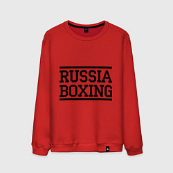 Свитшот хлопковый мужской Russia boxing, цвет: красный