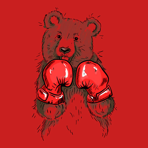 Мужской свитшот Bear Boxing / Красный – фото 3