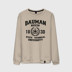 Свитшот хлопковый мужской BAUMAN University, цвет: миндальный