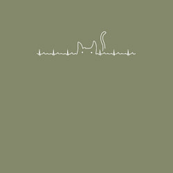 Свитшот хлопковый мужской Пульсирующий кот, цвет: авокадо — фото 2