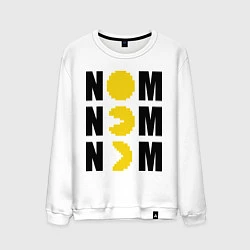 Свитшот хлопковый мужской Pac-Man: Nom nom, цвет: белый