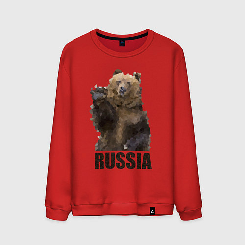 Мужской свитшот Russia: Poly Bear / Красный – фото 1